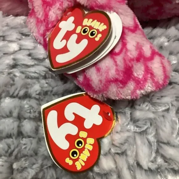 TY Beanie Boos PINKY the Pink Owl & Owlette Jumbo 18” with Hang Tags - Picture 5 of 8